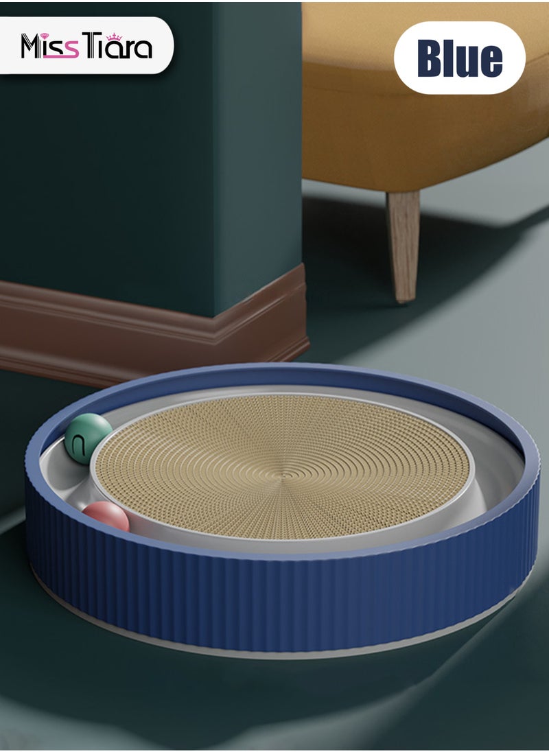 Cat scratching board, cat bed with ball, one-piece non-shedding claw grinding corrugated paper cat scratching basin vertical cat toy 45cm Blue
