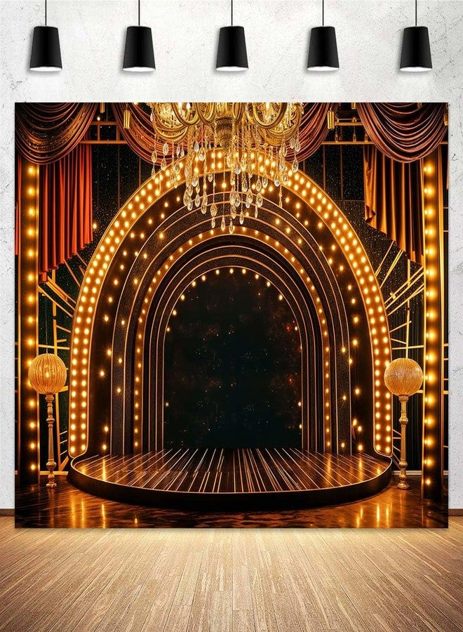 Uokiuki 7x5ft Backdrop Photography,1920s Retro Black and Gold Photo Background Roaring Roaring 20s Party Birthday Wedding Party Decor Banner Photo Booth Props - Image 5