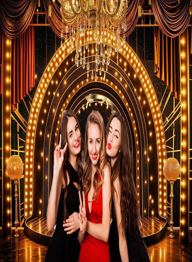 Uokiuki 7x5ft Backdrop Photography,1920s Retro Black and Gold Photo Background Roaring Roaring 20s Party Birthday Wedding Party Decor Banner Photo Booth Props - Image 3