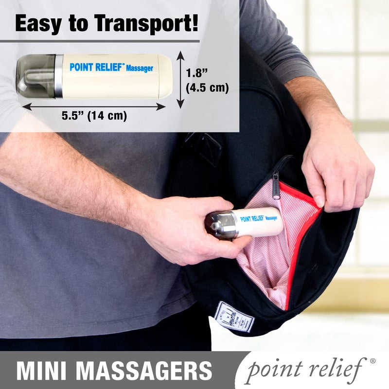 Point Relief Mini-Massager - Battery-Powered Device for Pain and Tension Relief with Four Massage Heads - Image 5