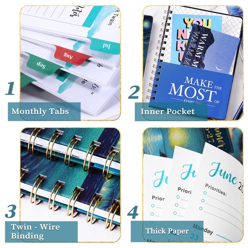 Pinchoco Planner 2026-2027 - Academic Planner 2026-2027, July 2026 - June 2027, 8.4" x 6.3", 26-27 Planner Weekly and Monthly, 26-27 Calendar Planners with Colorful Tabs, Pocket, Hardcover - Dreaming Sea - Image 3