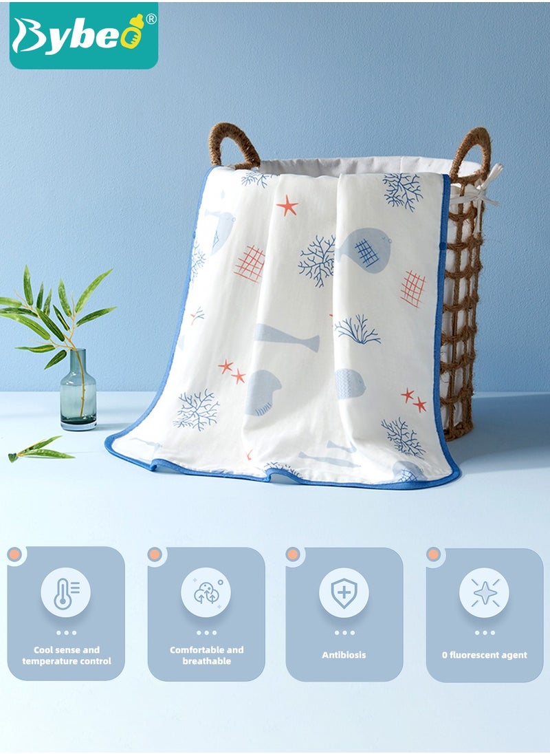 Bybeo - Baby Hooded Bath Towel, Natural Cotton Washcloths , Ultra Soft Bathrobe Towels, for Toddler Infant and Newborn, with Printed Design, Cute 3D Ears and Snap Fasteners for Easy on and off - Image 1