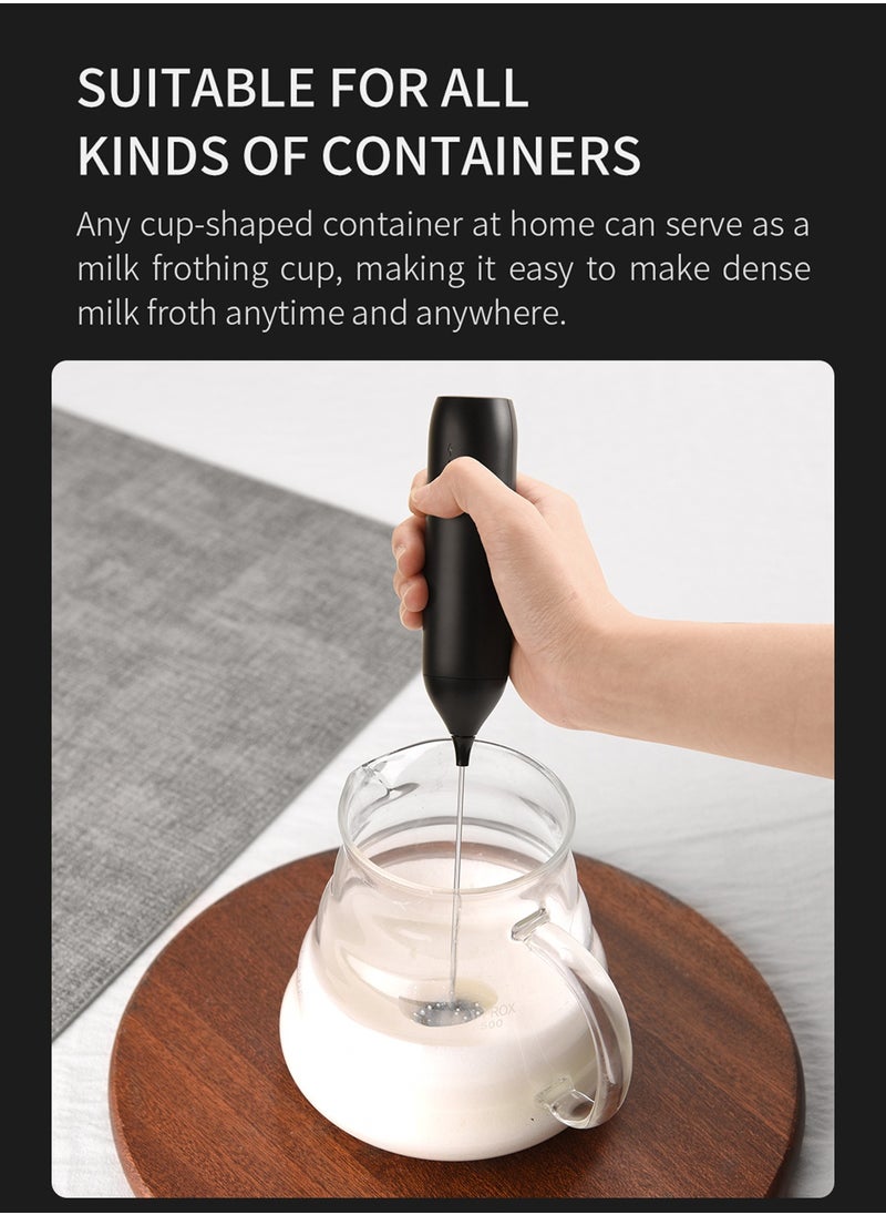 DOSCHER - Electric Milk Frother USB-C Charging Handheld Foam Maker 10W High Power 304 Stainless Steel Whisk Low Noise Compact Design for Coffee Lattes Cappuccinos and Baking - Image 1