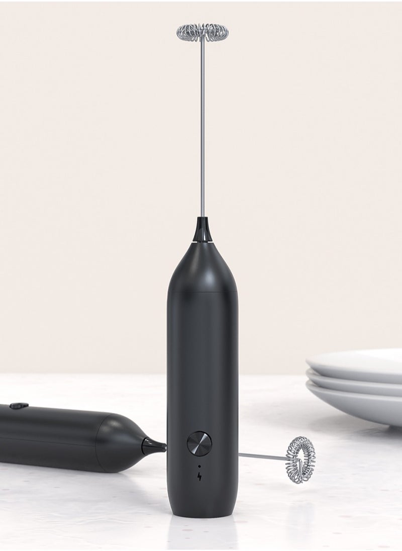 DOSCHER - Electric Milk Frother USB-C Charging Handheld Foam Maker 10W High Power 304 Stainless Steel Whisk Low Noise Compact Design for Coffee Lattes Cappuccinos and Baking - Image 1