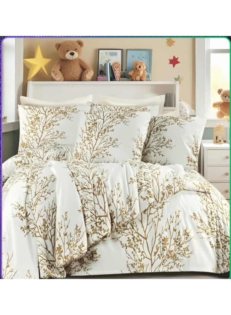 طقم ملاية سرير فلات 4 قطع خامه قطنيه عامريه كبير المقاس 240*260 - Image 1