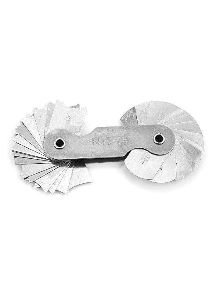 PROMASS 4pcs Stainless Steel Fillet Gauge, Radius Fillet Gauge, Radius Gauge, Measuring Tool, R0.3-1.5/ R1-6.5/ R7-14.5/ R15-25  - Image 2