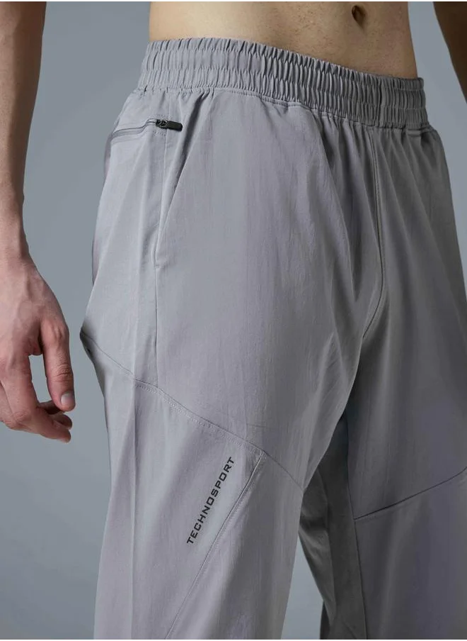 تكنوسبورت Technosport Solid Mid Rise Stretch Trackpants
