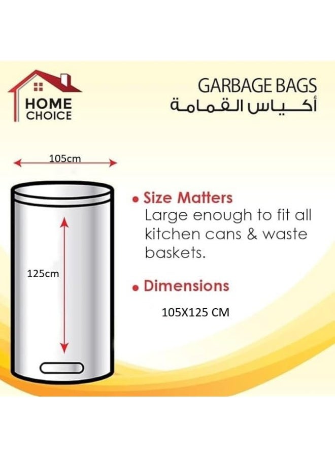 HOME CHOICE 67 Gallons, Pack of 10-Pieces, Size 105*125 cm, Heavy Duty Bio-degradable Garbage Bags Roll, Bin Liners,  Trash Bags - Image 4