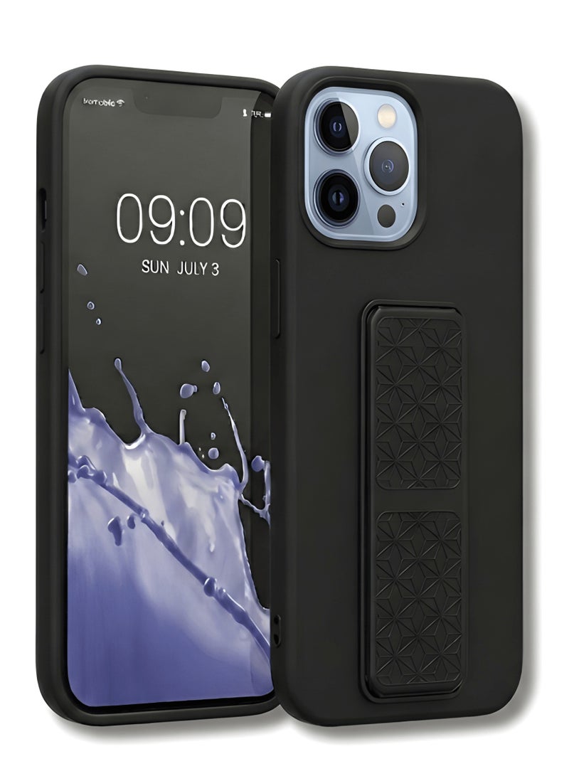 iPhone 12 Pro Case Silicone Kickstand Finger Grip Cover For iPhone 12 Pro Flexible Soft Ultra-Thin Lightweight Case For iPhone 12 Pro 6.1-inch - Image 1