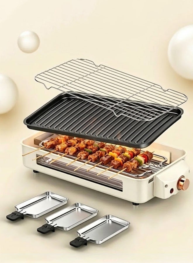 APEX Electric Grill BBQ Machine, Smokeless Indoor Grill with Removable Non-Stick Plate, Portable Tabletop Barbecue Grill for Steak, Chicken, Kebab, Seafood & Family Party Cooking 1500W - Image 2