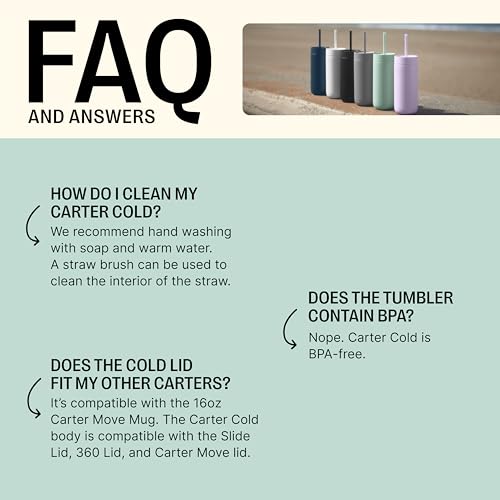 Fellow 16 oz Carter Cold Travel Mug for Water, Iced Tea, Coffee, Smoothies, Iced Coffee & more - Stainless Steel Vacuum-Insulated Iced Coffee tumbler with Spill Resistant lid and straw - Sand Dune - Image 2