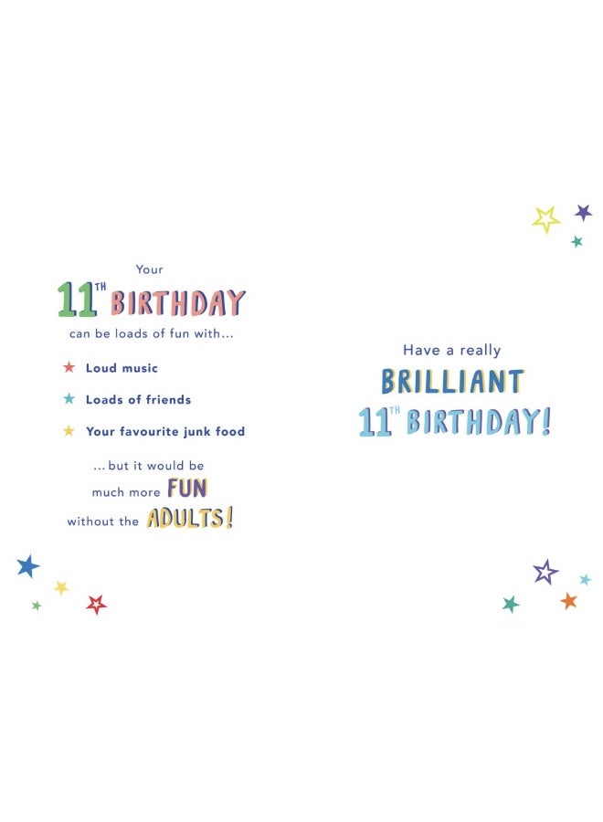 UK Greetings 11 Birthday Wishes Card - Image 1