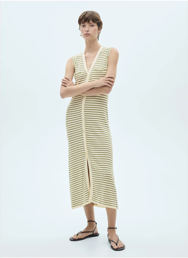 MANGO Striped Jersey Dress