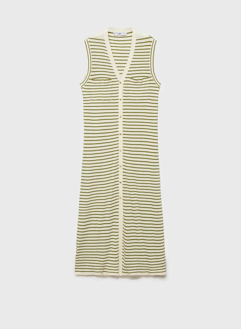 MANGO Striped Knit Dress