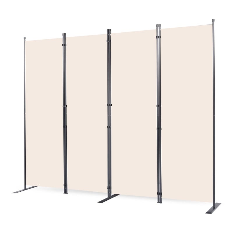 CHOSENM Room Divider 4 Panel Folding Privacy Screens with Wider Support Feet 6 Ft Portable Room Partition for Room Separator 88 W X 71 H Beige