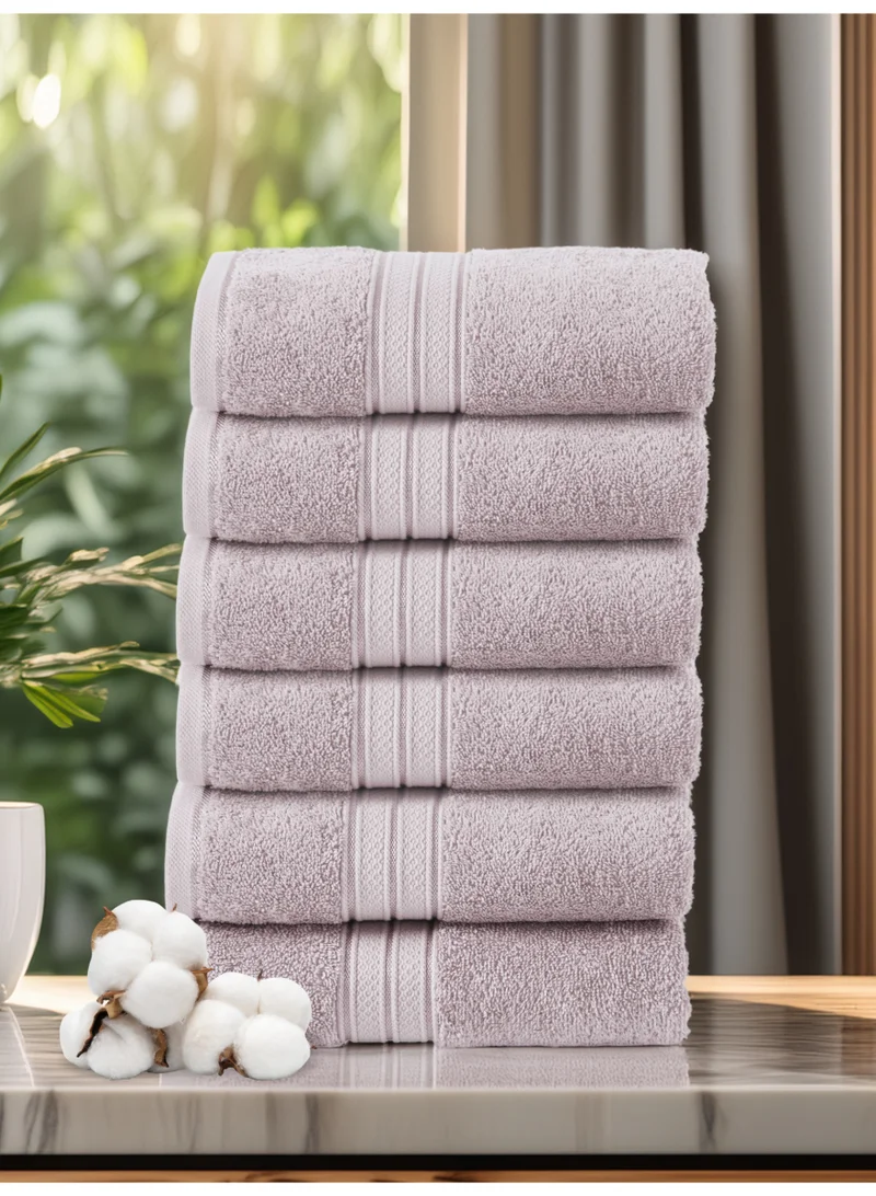 Donetella 6-Pcs Hand Towel Set (40x70 cm) – 100% Combed Cotton 600 GSM | Quick Dry, Ultra-Absorbent, Thick & Plush | Ideal for Spa, Gym, Hotel & Everyday Luxury