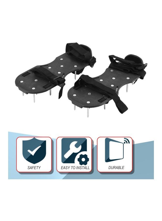 NIBEMINENT Pair Of Epoxy Aerating Garden Spikes Shoes Black 29x3.3x13centimeter - Image 3