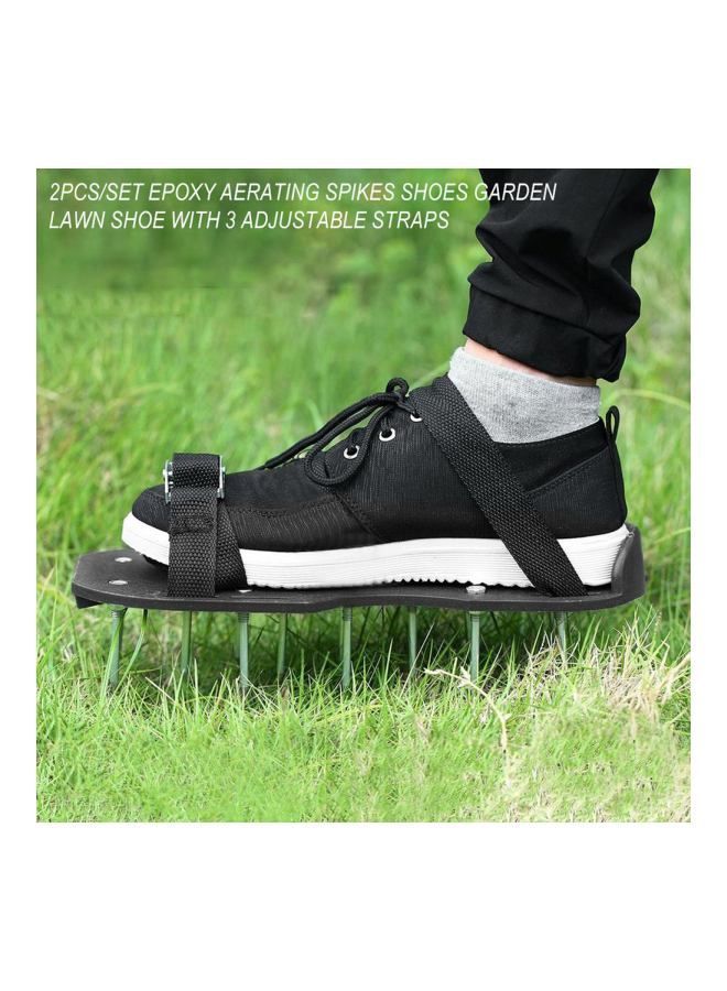 NIBEMINENT Pair Of Epoxy Aerating Garden Spikes Shoes Black 29x3.3x13centimeter - Image 2