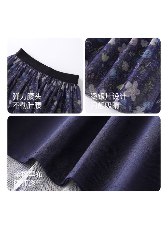 Annil Girls' Autumn Skirt With Starry Mesh, Flowy And Elegant, Anti-exposure Lining, Puffy Princess Skirt - Image 4