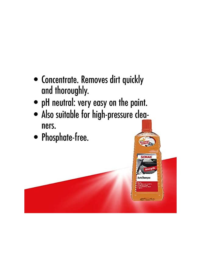 SONAX Gloss Shampoo Concentrate - Professional Car Cleaning Solution for all Paintwork Surfaces - Leaves Paint Shiny, Glossy, and Brilliant - Thick Lather, Pleasant Scent, pH-Neutral Formula - 1L - Image 2