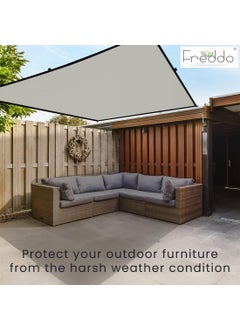 FREDDO FREDDO HDPE Fabric Polyester Webbing Sun Shade Sails 8590 Protection from Sun UV Rays for Car Parking Outdoor Garden Balcony Patio Grey Color 95 ft x 15 ft Pack of 1 Piece  - Image 4