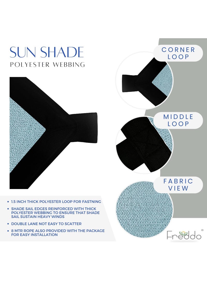 FREDDO FREDDO HDPE Fabric Polyester Webbing Sun Shade Sails 8590 Protection from Sun UV Rays for Car Parking Outdoor Garden Balcony Patio Grey Color 95 ft x 15 ft Pack of 1 Piece  - Image 2