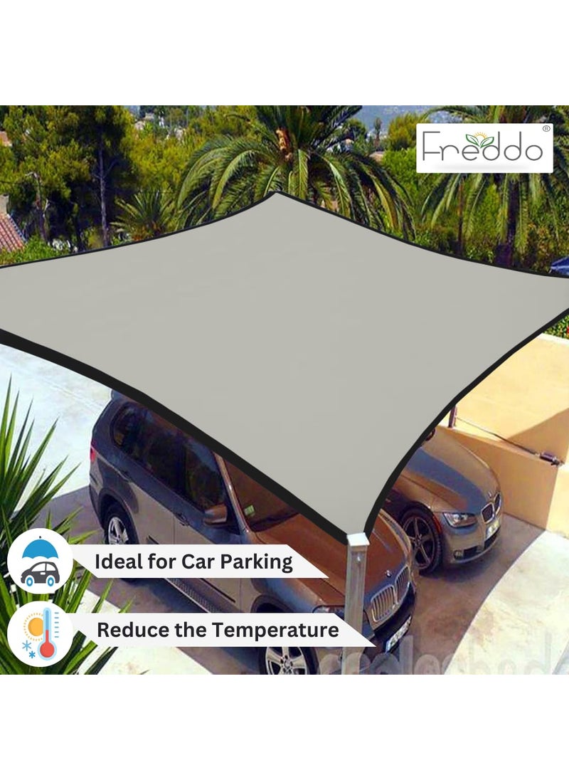 FREDDO FREDDO HDPE Fabric Polyester Webbing Sun Shade Sails 8590 Protection from Sun UV Rays for Car Parking Outdoor Garden Balcony Patio Grey Color 95 ft x 15 ft Pack of 1 Piece  - Image 5