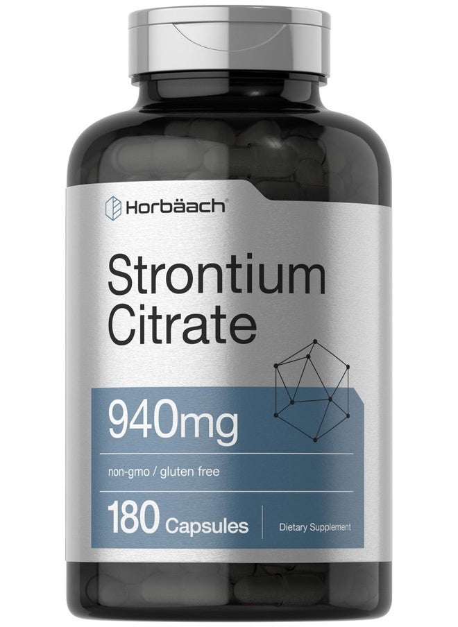 Horbaach Horbäach Strontium Citrate 940 mg | 180 Capsules | Non-GMO & Gluten Free Supplement  - Image 1