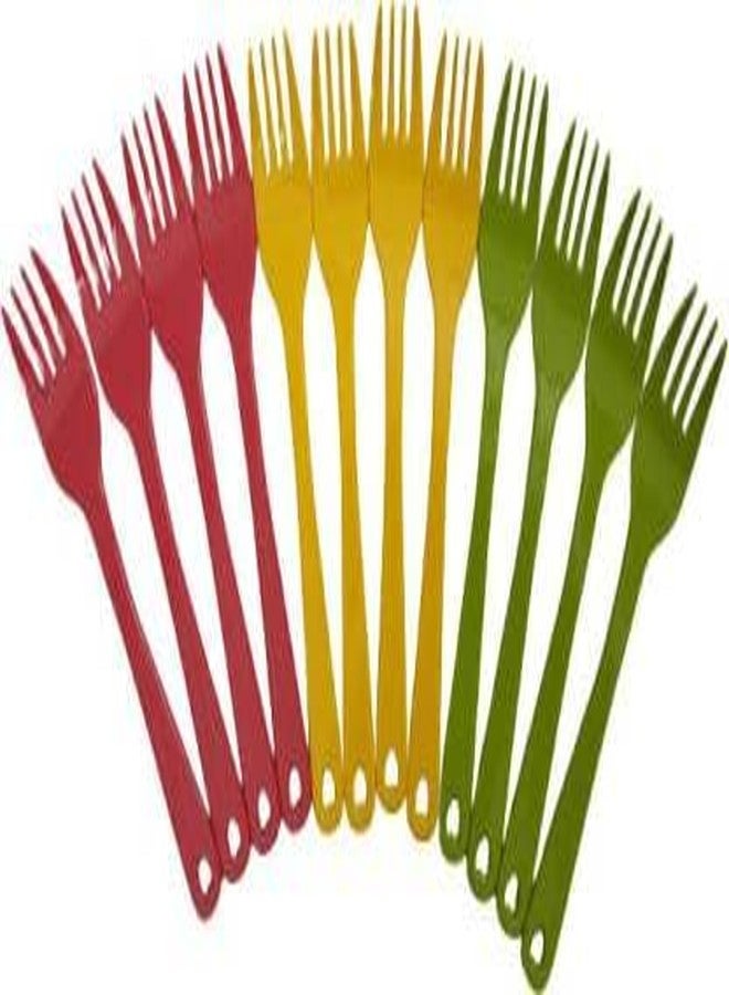 AGLOR Plastic Kids Forks - Set of 12 Toddler Forks BPA Free/Dishwasher Safe Kids Utensils Set Brightly Colored Kid Forks Flatware Set Great for Kids and Toddlers Fork