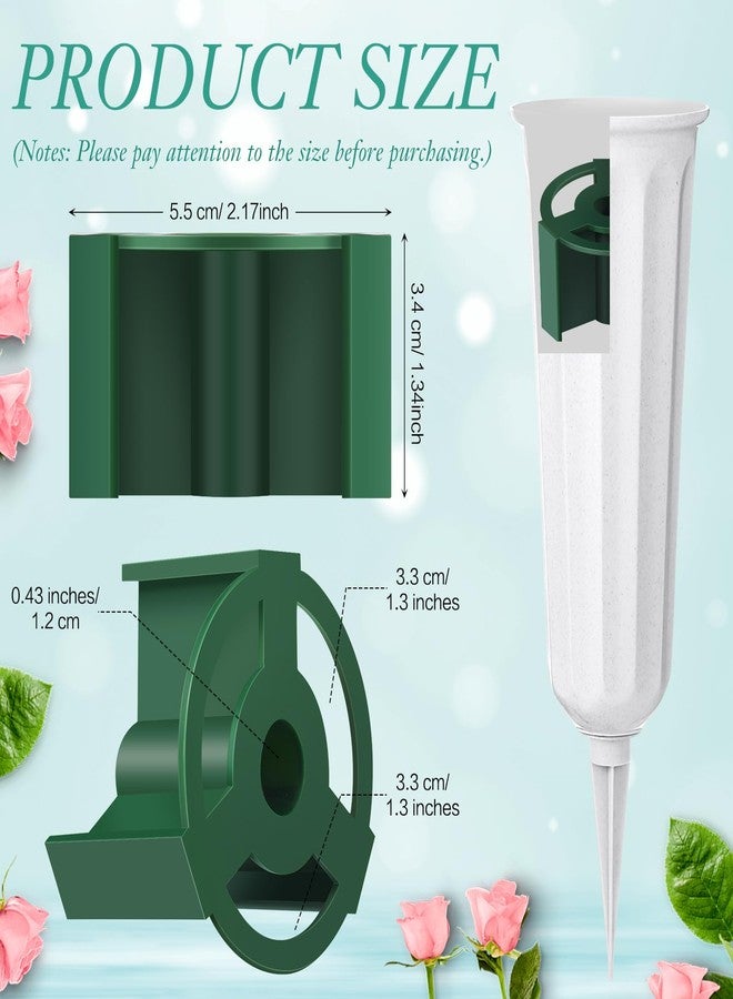Domensi 2 Pcs Cemetery Vase Inserts Plastic Cemetery Flower Holder for Grave Vase 4 Hole Plastic Cylindrical Inserts Reusable Flower Holder for Keeping Grave Flower in Place - Image 2
