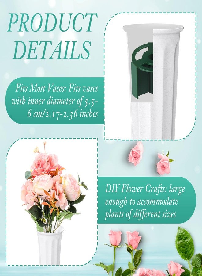 Domensi 2 Pcs Cemetery Vase Inserts Plastic Cemetery Flower Holder for Grave Vase 4 Hole Plastic Cylindrical Inserts Reusable Flower Holder for Keeping Grave Flower in Place - Image 3