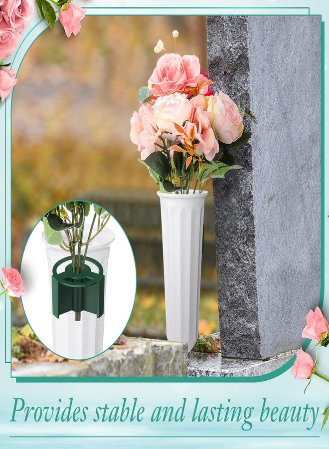 Domensi 2 Pcs Cemetery Vase Inserts Plastic Cemetery Flower Holder for Grave Vase 4 Hole Plastic Cylindrical Inserts Reusable Flower Holder for Keeping Grave Flower in Place - Image 4