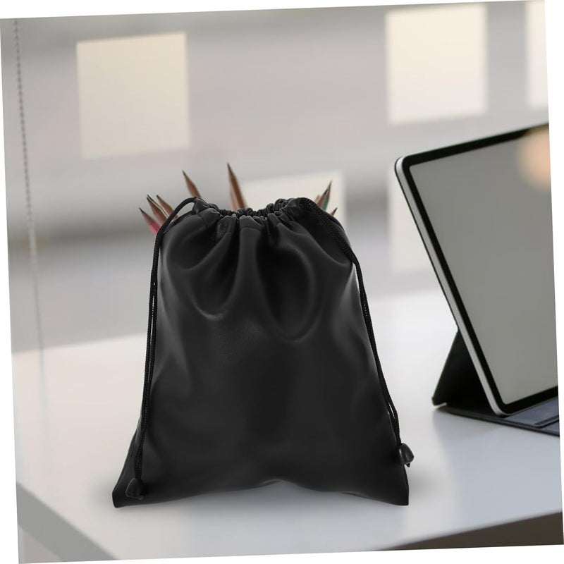 DOITOOL 2pcs Square Pu Bag Headphone Bag Leather Earphone Storage Wired Earphones Protective Bag USB Travel - Image 3