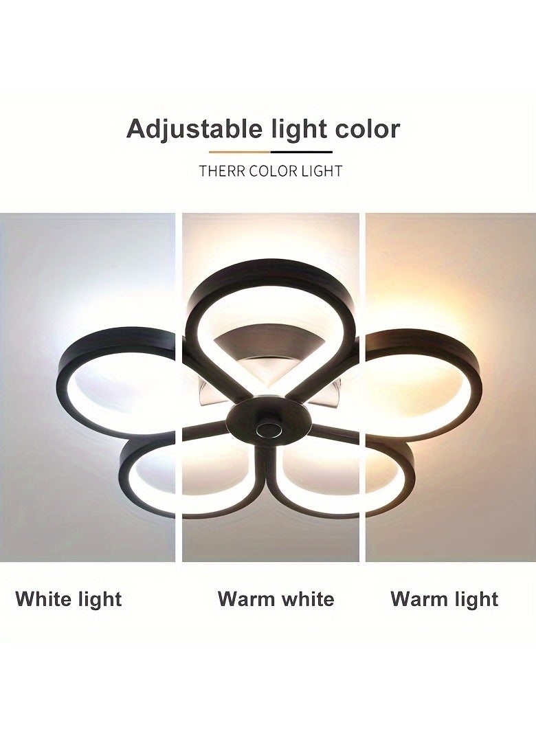 XiuWoo Modern Simple Flush Mount Ceiling Lamp Plum Blossom Shape,  3 Color Dimmable Light, Suitable for Living Room, Kitchen, Bedroom, Bathroom, Balcony Corridor - Image 4
