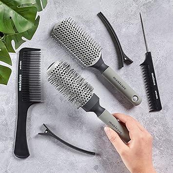 Manicare Hair Care Set Grooming Sectioning And Styling Hair Professional Hairdressing Tools AntiStatic Comb Detangling Ceramic Hairbrushes For Blow drying And Styling Sleek Smooth Hair - Image 1