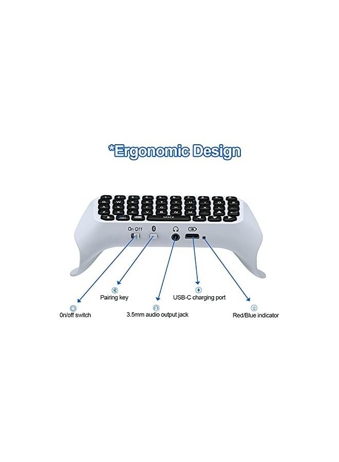 erorex Wireless Keyboard for Controller, Bluetooth 3.0 Mini Portable Gamepad Chatpad with Built-in Speaker & 3.5MM Audio Jack for  Voice Chat Board for Messaging and Gaming Live Chat - Image 5