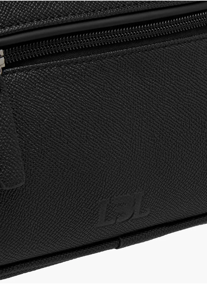 ال بي ال من شو اكسبرس Men Textured Pouch with Handle and Zip Closure