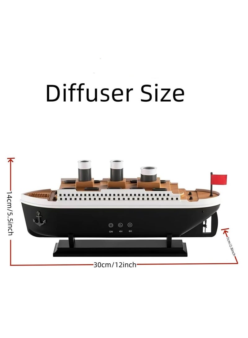 Raxoom Simulation Boat-Shaped Fragrance Diffuser & Humidifier, Lack of Water Cut off, Two Spray Modes, Seven Kinds of Lights, Jellyfish Shape Steam, Diffusers for Home, Bedroom, Office - Image 2