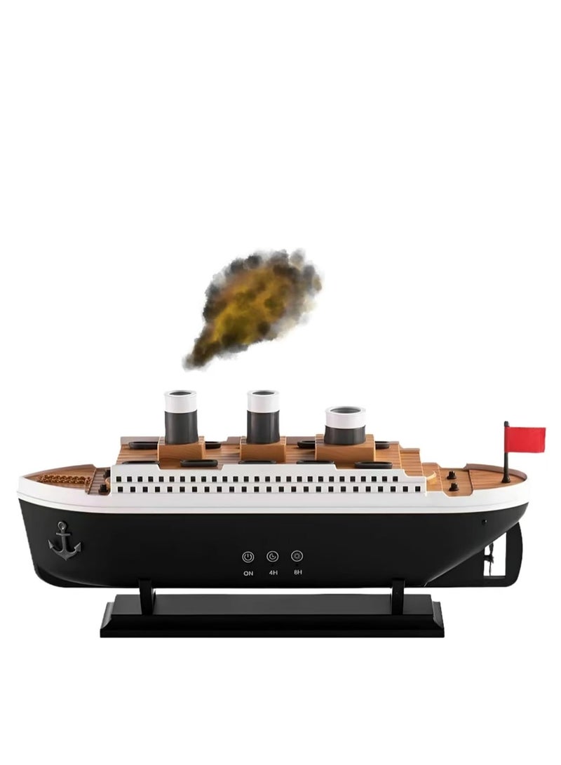 Raxoom Simulation Boat-Shaped Fragrance Diffuser & Humidifier, Lack of Water Cut off, Two Spray Modes, Seven Kinds of Lights, Jellyfish Shape Steam, Diffusers for Home, Bedroom, Office - Image 1