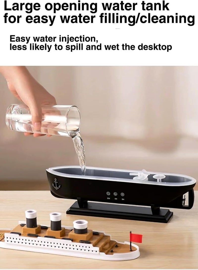 Raxoom Simulation Boat-Shaped Fragrance Diffuser & Humidifier, Lack of Water Cut off, Two Spray Modes, Seven Kinds of Lights, Jellyfish Shape Steam, Diffusers for Home, Bedroom, Office - Image 4