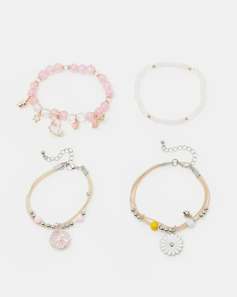 ردتاغ Girls Assorted Bracelet Set (Pack of 4)