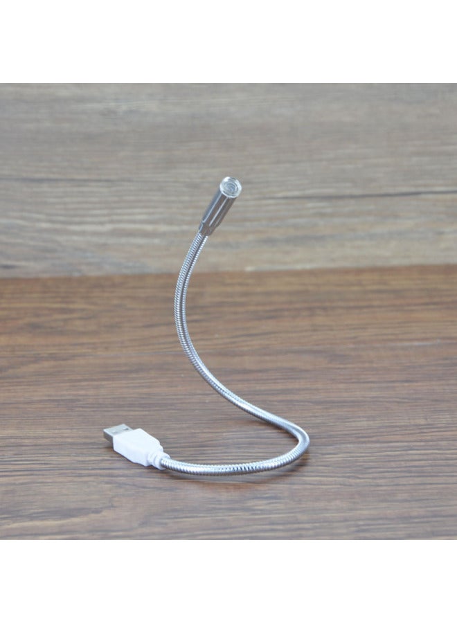 Usb Lamp Metal Hose Lamp Student Computer Notebook Keyboard Lamp Usb Charging Lamp LED Lamp-Color:Silver - Image 3