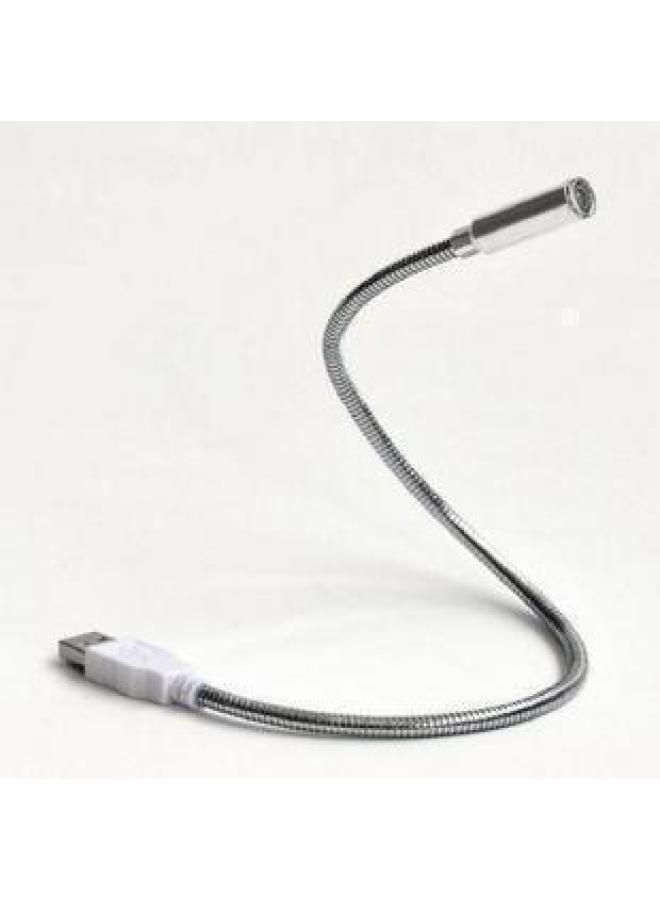 Usb Lamp Metal Hose Lamp Student Computer Notebook Keyboard Lamp Usb Charging Lamp LED Lamp-Color:Silver - Image 5