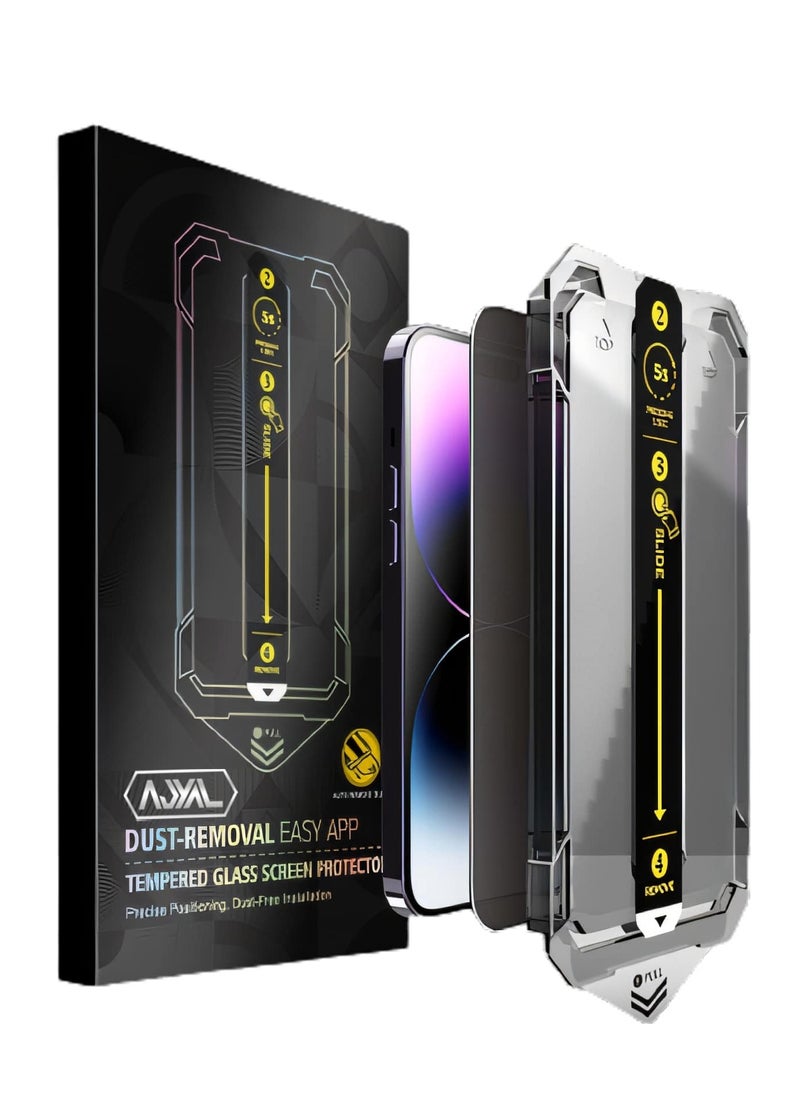 AJYAL - [Pack of 2] iPhone 13 PRO MAX /14 PLUS Auto Alignment Screen Protector [Premium Tempered Glass] Sensor Protection, Easy Installation, Anti-Fingerprint for 13 PRO MAX / 14 Plus - Image 1