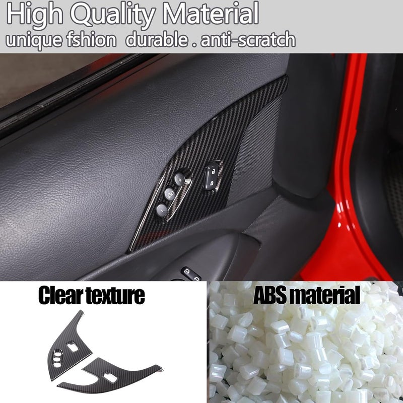 Moittellc Door Lock Switch Button Cover Trim for Chevy Corvette C6 2005-2013 - Carbon Fiber Pattern - Image 4