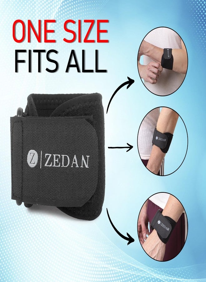 ZEDAN Active Tennis Elbow Support Brace Band for Men & Women | Adjustable Strap | For Pain Relief in Bursitis, Tendonitis | Skin Friendly Elbow Band/Guard | For Workout, Gym Badminton, Cricket - Black - Image 4