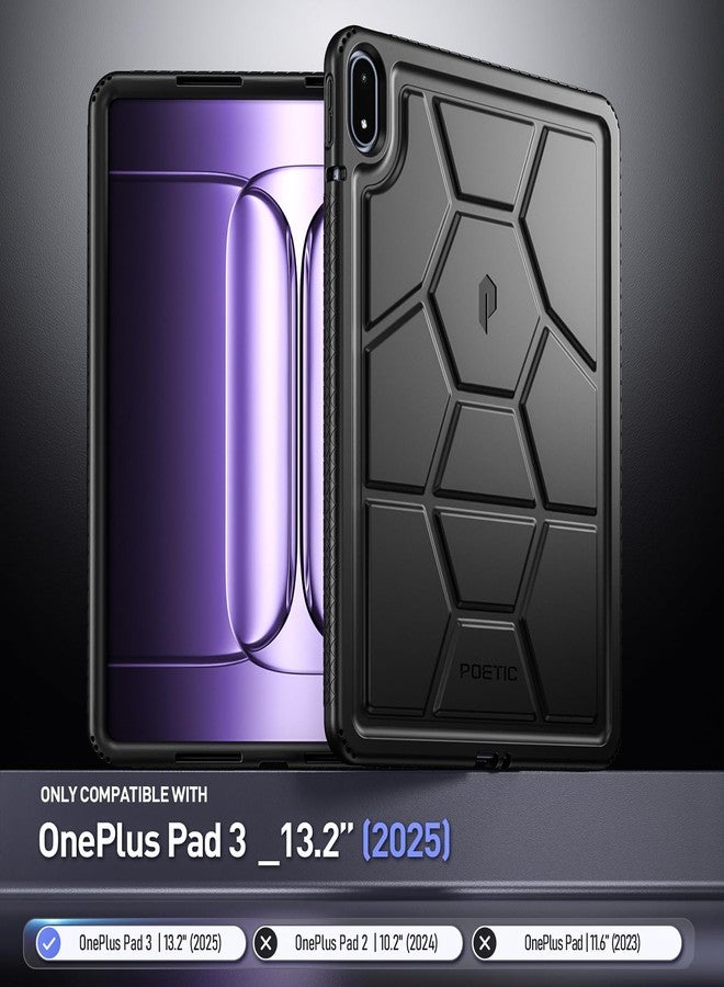 Poetic TurtleSkin Case for OnePlus Pad 3 13.2 inch (2025), Heavy Duty Shockproof Rugged Kids Friendly Drop Protection Silicone Cover Case, Black - Image 2