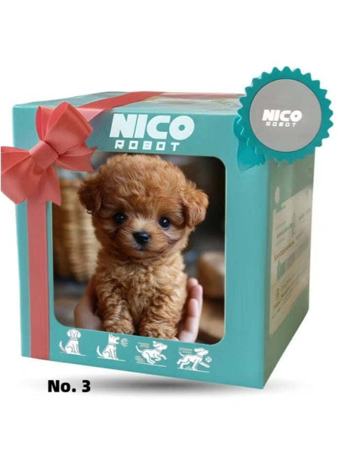 Select the robot dog Nico by number, robot puppy that behaves like a real dog, realistic robot AI pet dog, Nico robot puppy, electronic interactive plush dog that sits, barks, walks and runs B - Image 1
