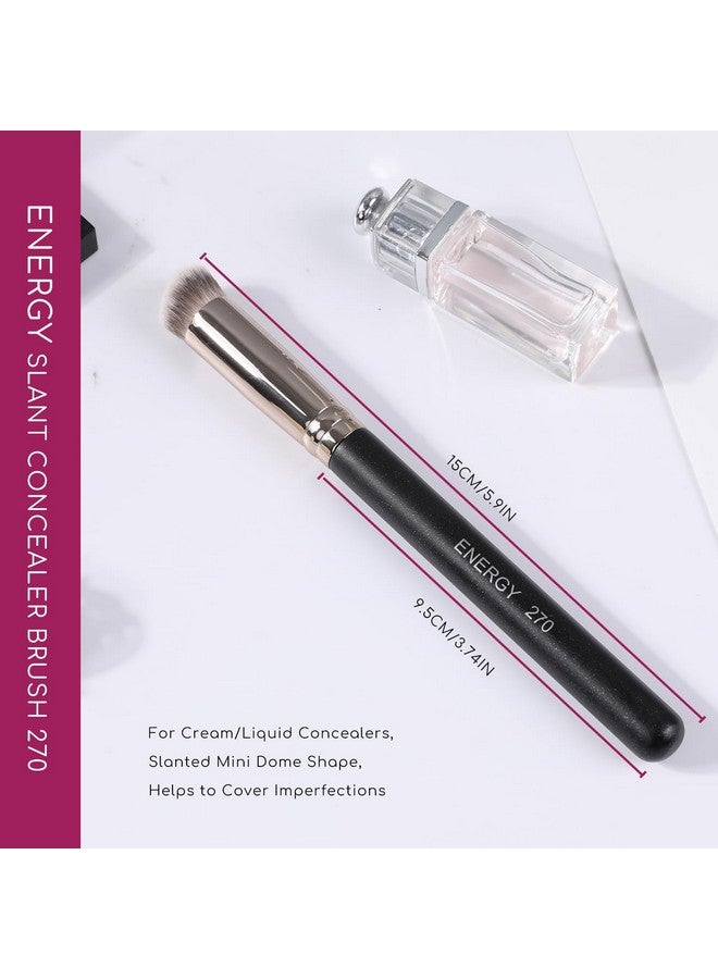 Energy فرشاة خافي العيوب تحت العين فرشاة أساس صغيرة لمزج خافي العيوب السائل والكريم والبودرة وتثبيتها فرشاة مكياج للوجه ناعمة وكثيفة نباتية تغطي كاملة مع علبة - Image 3