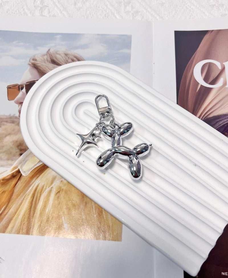 LAEKOU Cute Star Balloon Dog Keychain, Y2K Bag Charms Keychains Accessories for Women, Aesthetic Key Chain for Purse Backpack - Image 4